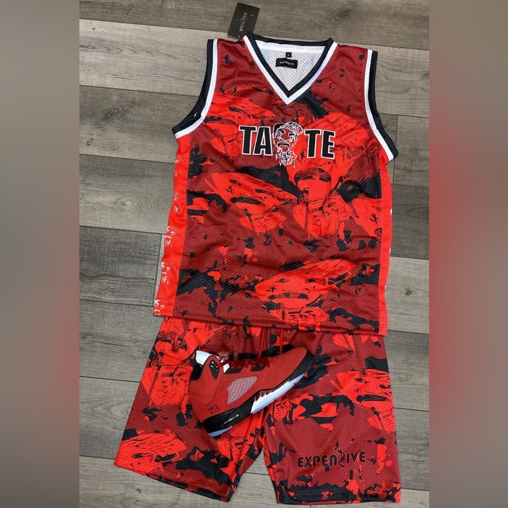 RED CAMO BASKETBALL TANK TOP